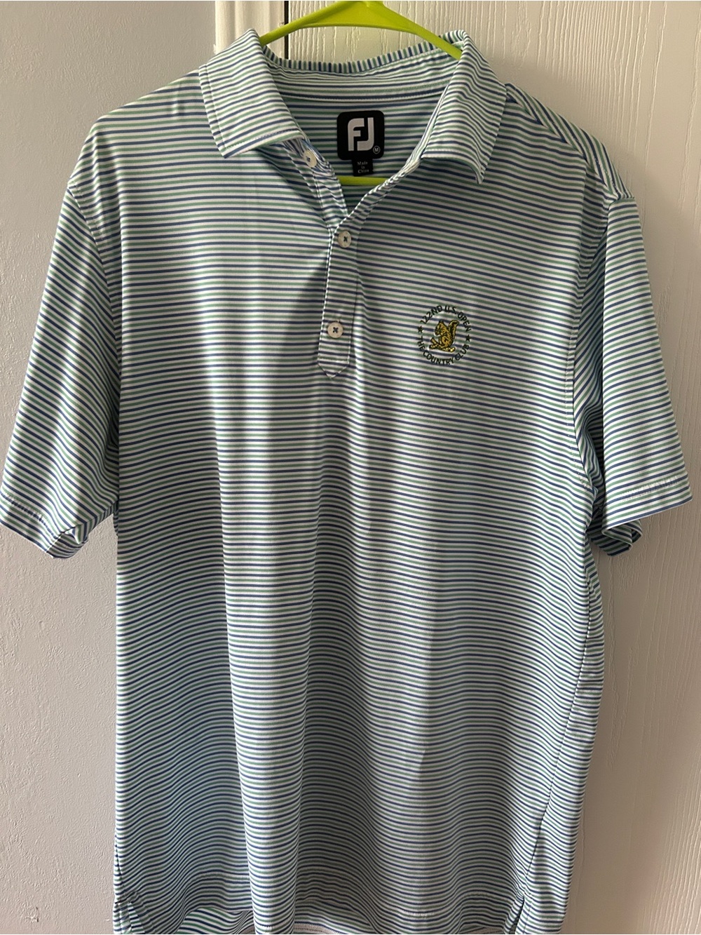 FootJoy Men’s Blue and White Striped Golf Polo